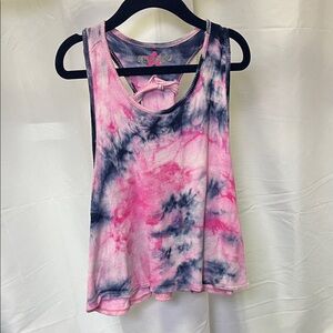 Hannah Sky Girls Tie-Dye Pink and Blue racer back Tank Top 4T